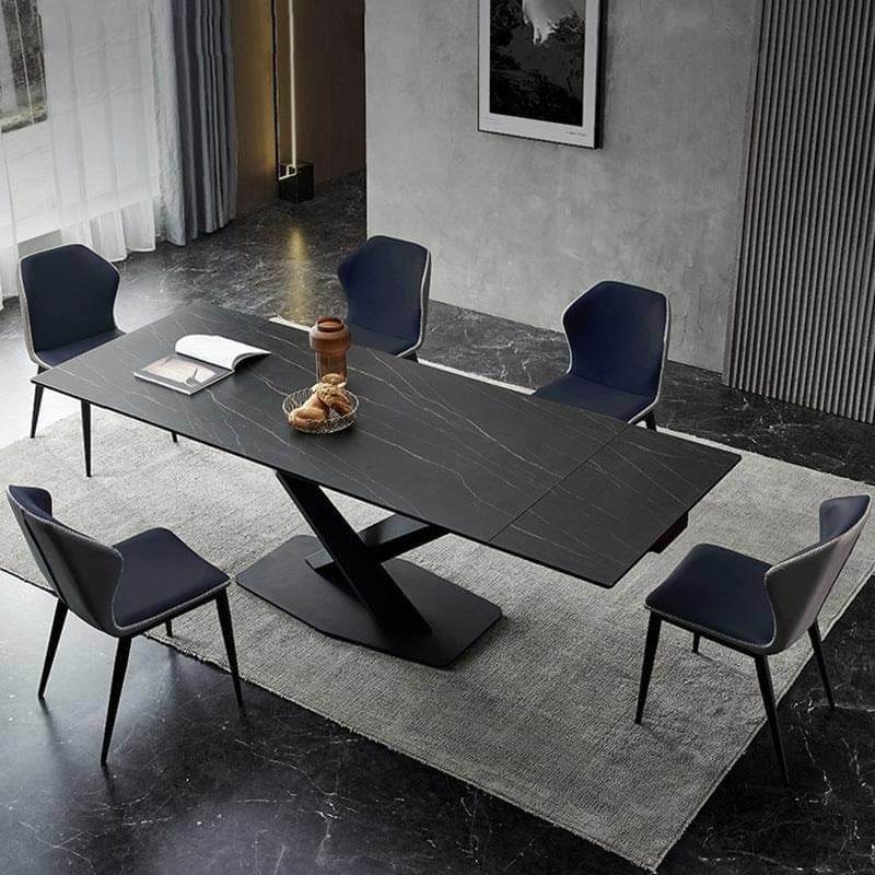 Kurah Sintered Stone Extendable Dining Table - Modern Expandable Kitchen Table for 6-10 People - Perfect for Small Spaces, Dinner Parties & Open-Concept Homes