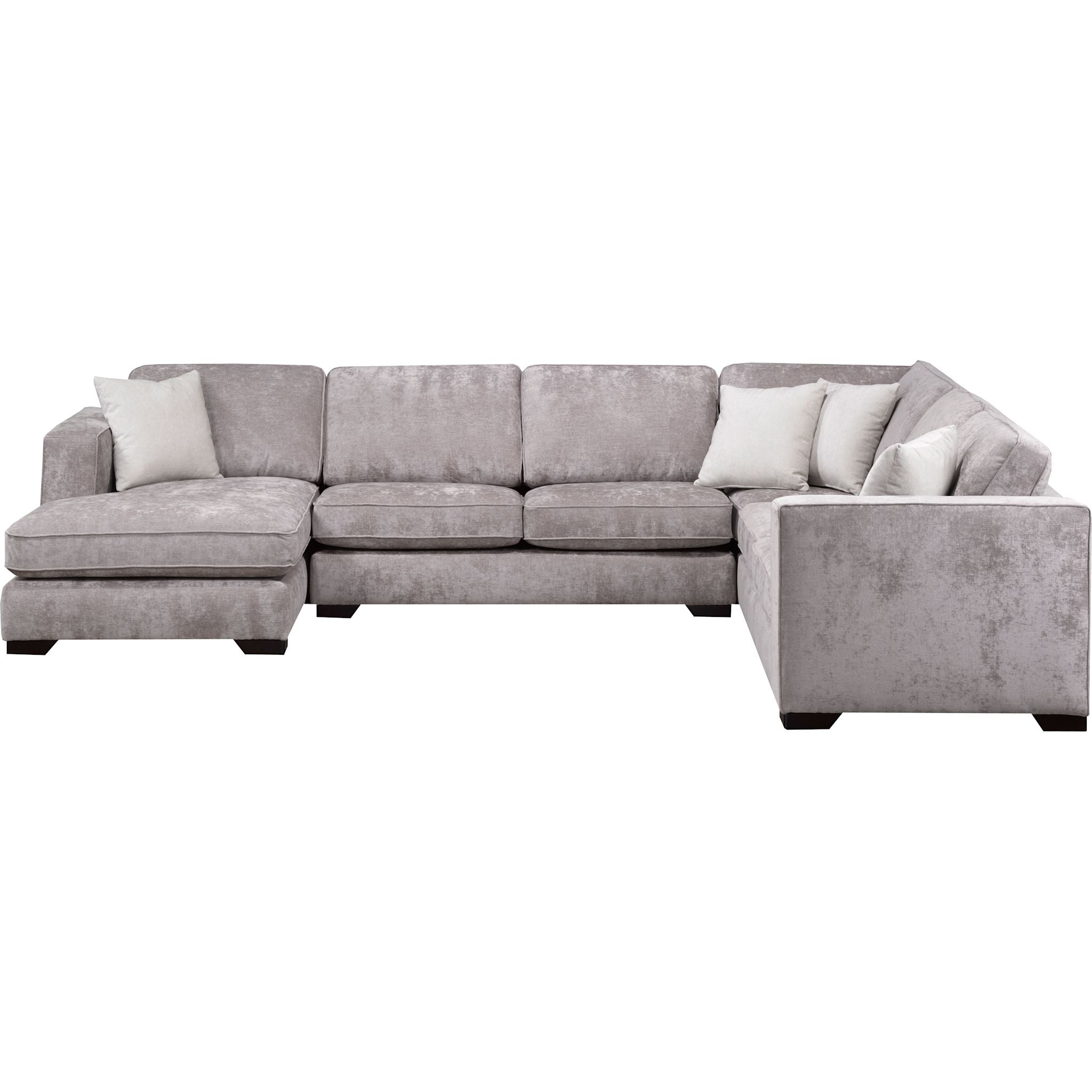 Amber 4-Piece Sectional Sofa Set in Taupe - Modern L-Shaped Couch for Living Room, Family Room & Home Theater