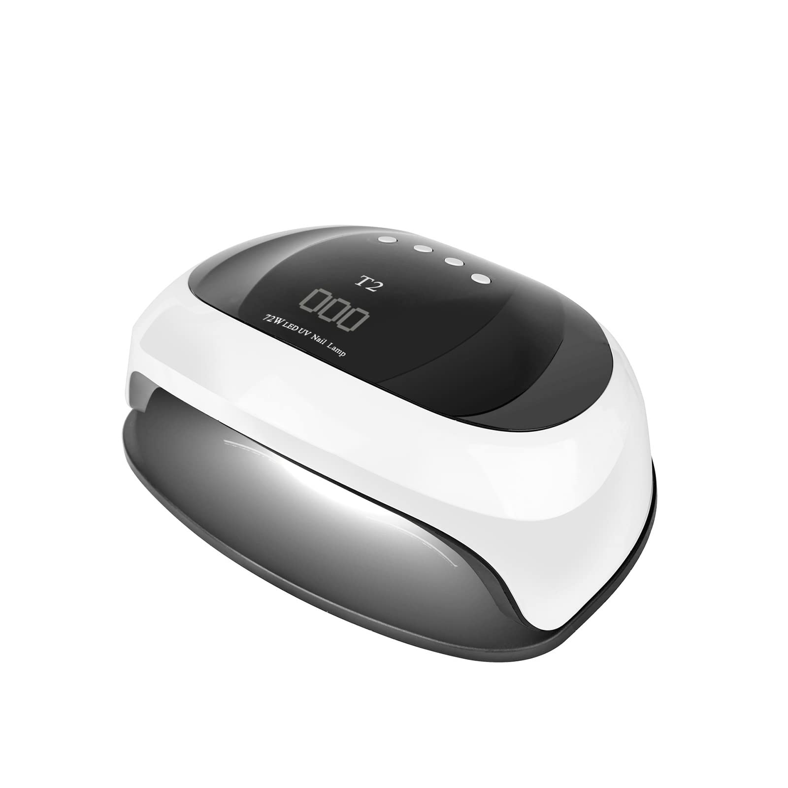 72W Professional LED Nail Lamp with Auto Sensor - 4 Timer Settings & LCD Display - Fast Curing Gel Polish Dryer for Home & Salon Use - Perfect for Manicures, Pedicures & Nail Art (White)
