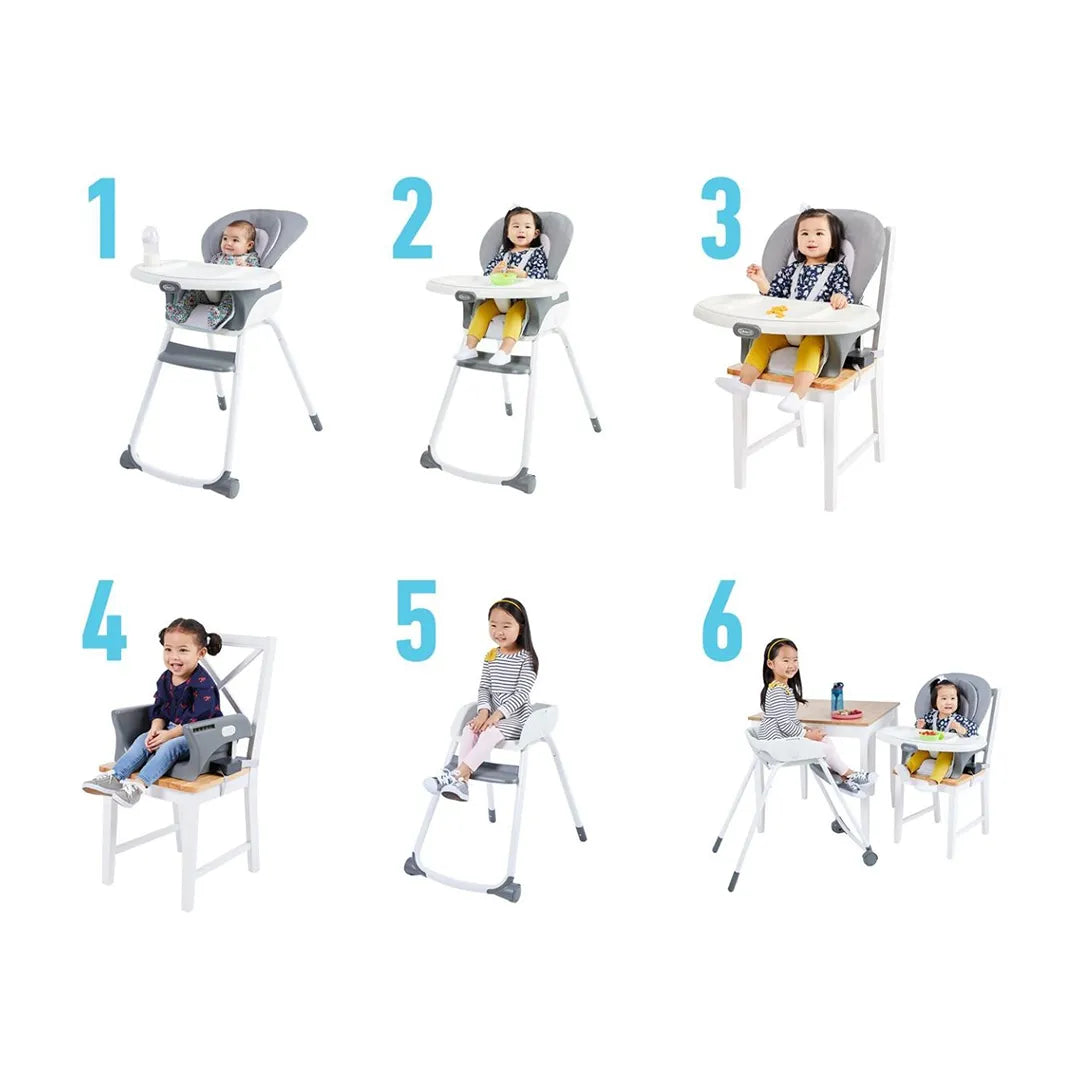 Made2Grow 6-in-1 Convertible High Chair - Adjustable Baby Feeding Chair with Removable Tray & Footrest, Perfect for Infants & Toddlers (Ashland Color) - Ideal for Dining, Snacking & Playtime at Home or Restaurant