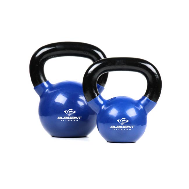 Element Fitness Vinyl Kettlebells 5-75lbs - Durable Workout Weights for Home Gym, CrossFit & Strength Training