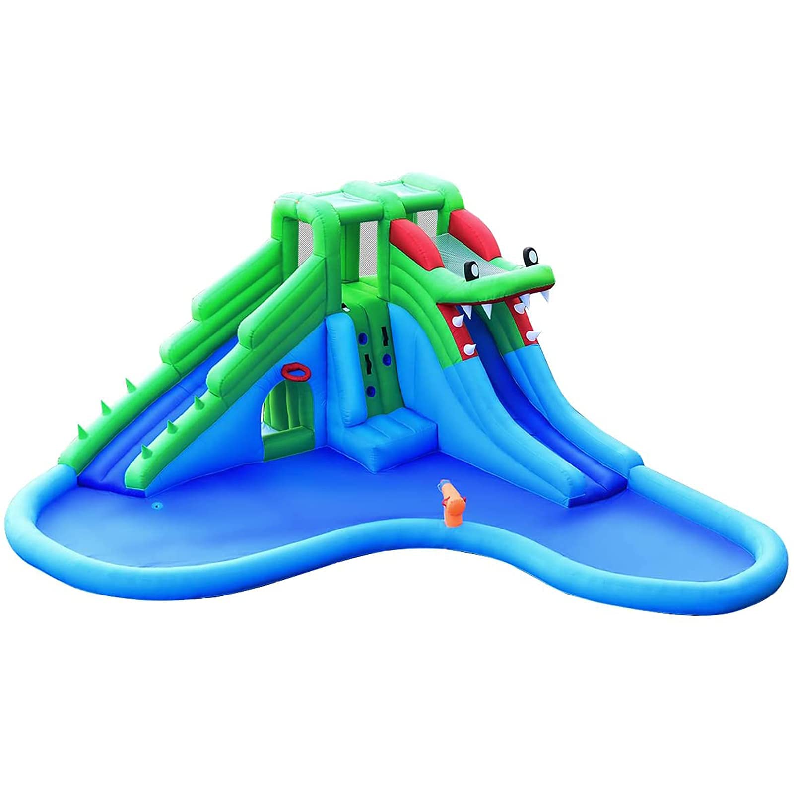 ZCYXQR Inflatable Water Slide for Kids - Double Slides with Climbing Wall, Tunnel & Water Cannon | Splash Pool & Carry Bag Included | Perfect for Backyard, Birthday Parties & Summer Outdoor Fun
