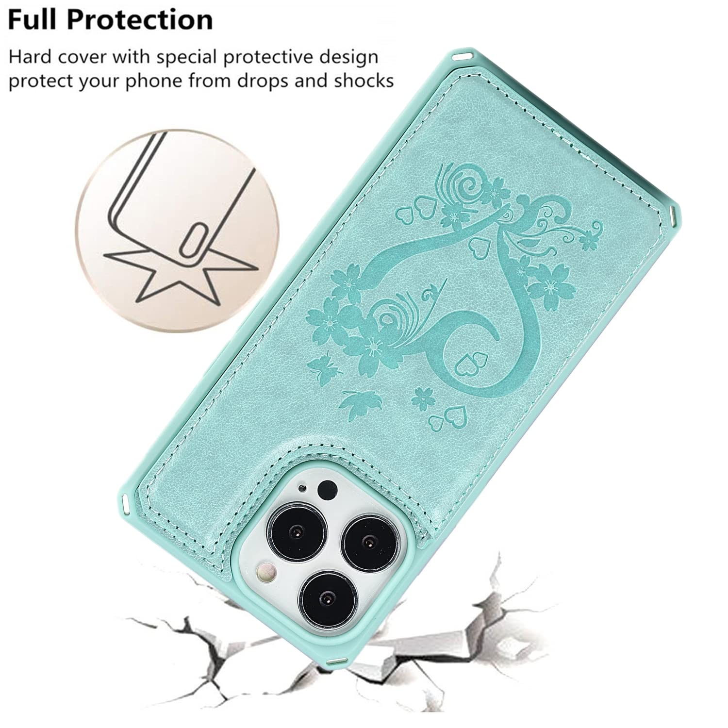 Premium RFID Blocking PU Leather Wallet Case for iPhone 13 Pro (6.1