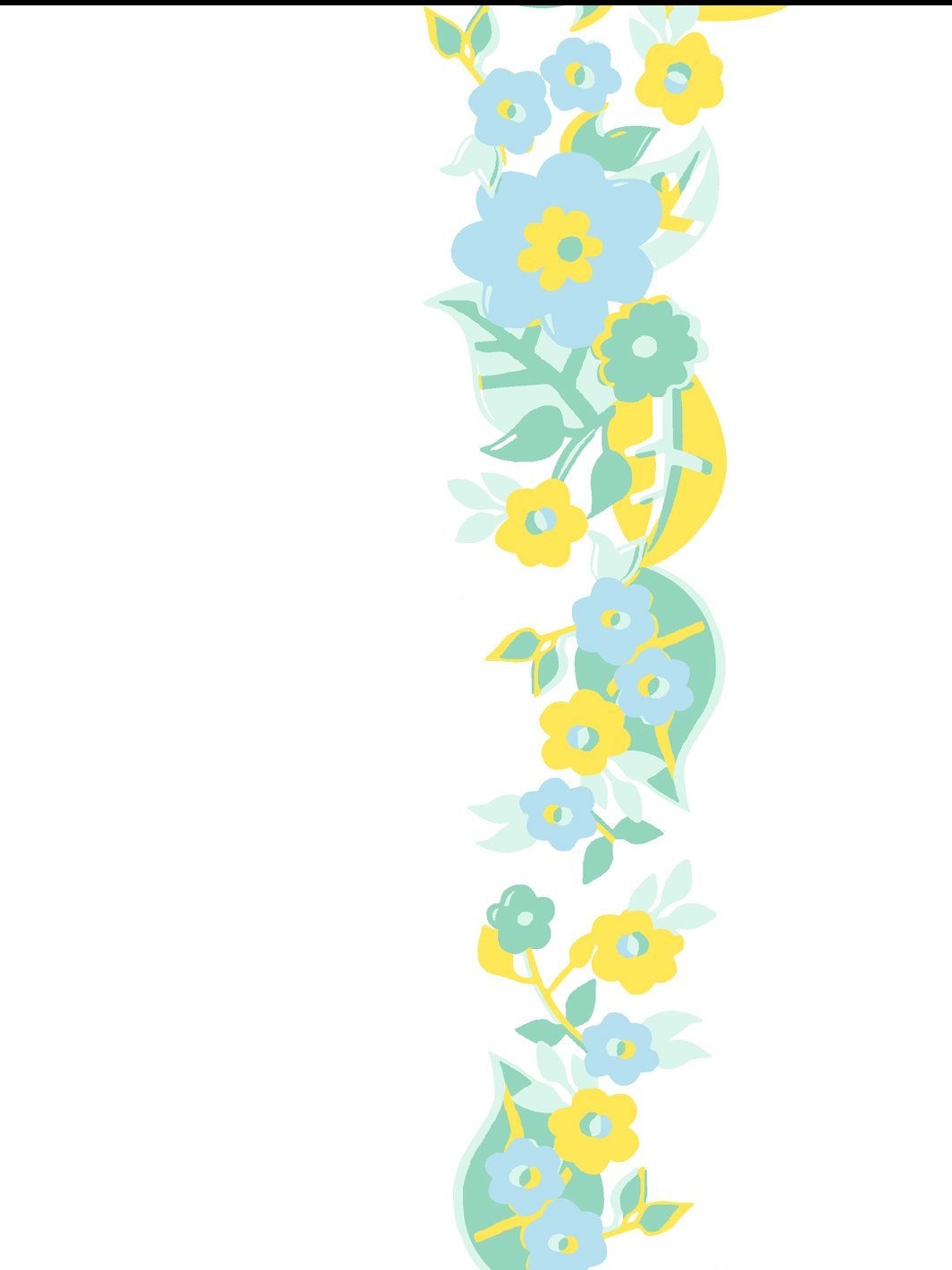 Barbie™ Floral Stripe Wallpaper - Blue & Yellow Peel and Stick Removable Wallpaper for Bedroom, Nursery & Home Decor