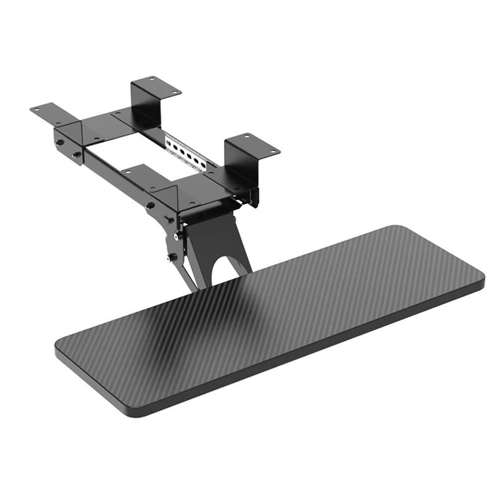 Ergonomic Keyboard Tray - Adjustable Height & 360° Rotation Sliding Keyboard Drawer with Mouse Platform | Computer Desk Accessory for Home Office & Gaming Setup