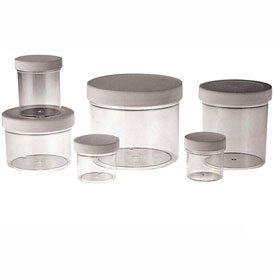 8oz Clear Polystyrene Jar with White PP Cap (Case of 36) - Food Storage, Craft Supplies & Laboratory Use | PLC-03727