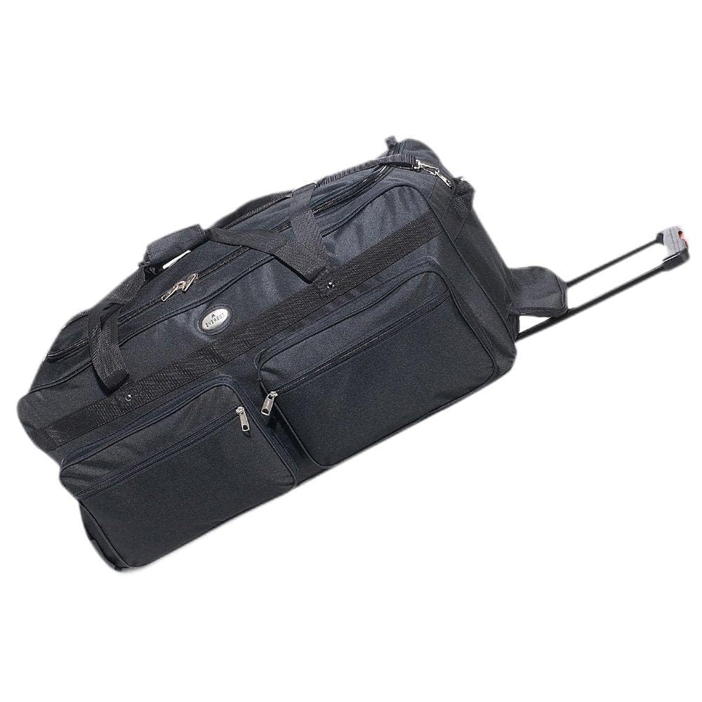 Everest 42-Inch Wheeled Duffel Bag - Large Rolling Travel Luggage for Gym, Sports & Outdoor Adventures - Durable Black Carry-On with 22-Inch Size - Perfect for Air Travel, Camping & Workout Gear Storage