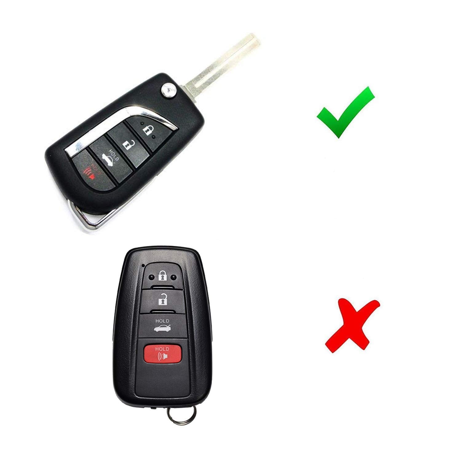 Black Carbon Fiber Key Fob Cover for 2018-2023 Toyota Camry - Flip Blade Key Shell Replacement - Premium Protection & Style Upgrade for Car Keys