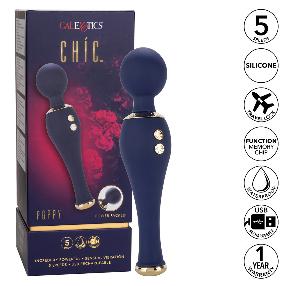 Premium Poppy High-Powered Wand Vibrator for Women - Powerful & Rechargeable Personal Massager - Perfect for Relaxation, Intimate Pleasure & Stress Relief