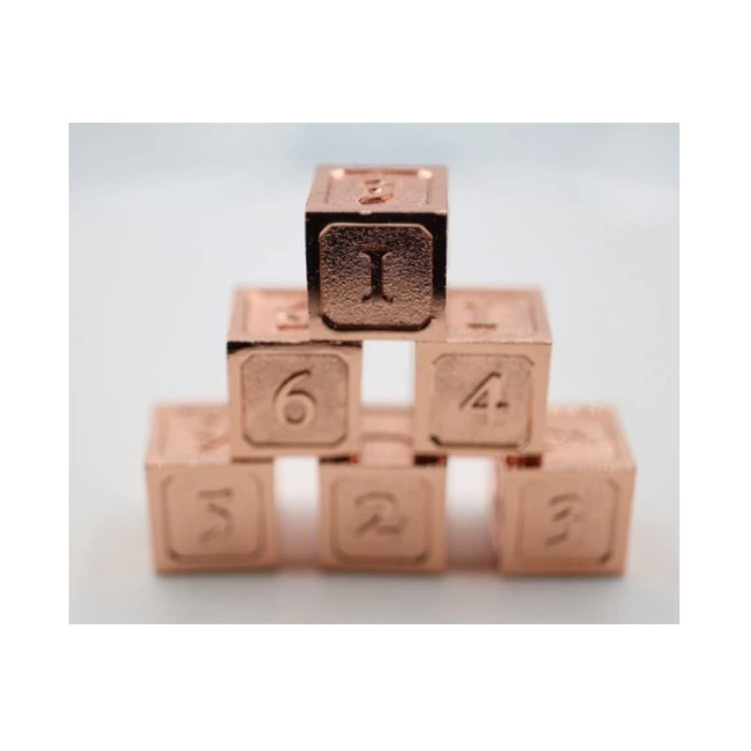 Copper D6 Dice Set for Tabletop RPG Games - 6-Piece Metal Gaming Dice for Dungeons & Dragons, Pathfinder & Board Games - Perfect for Gifts & Game Nights