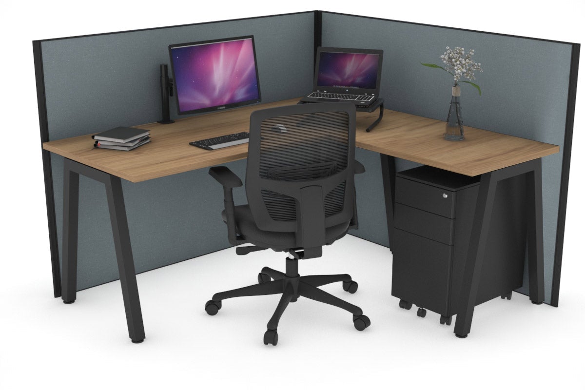 Horizon Quadro A Legs L-Shaped Corner Office Desk - 1800L x 1700W, Modern Workstation for Home & Office, Perfect for Small Spaces & Multi-Monitor Setup