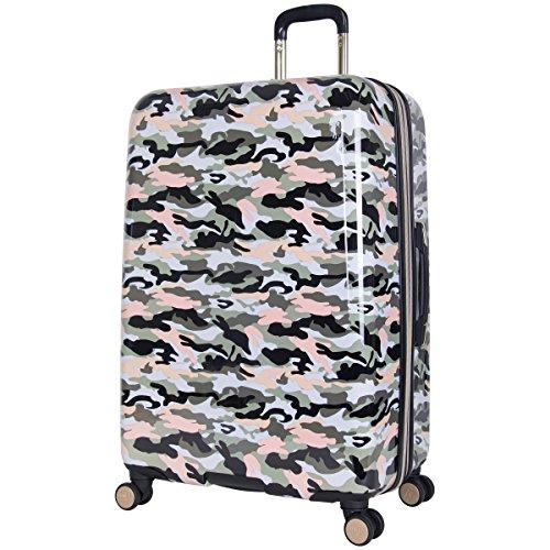 Aimee Kestenberg Women's 28-Inch Camouflage Print Expandable 8-Wheel Spinner Luggage - Lightweight ABS+PC Hardshell Suitcase for Travel, Business Trips & Vacations | Green