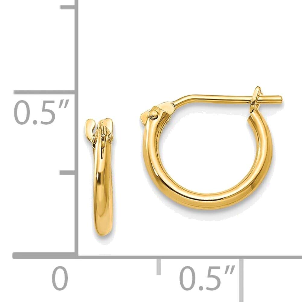 14K Yellow Gold 1.25mm Half Hoop Earrings for Women - Dainty Minimalist Jewelry for Everyday Wear, Date Night & Special Occasions