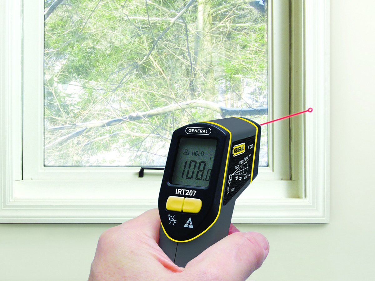 General Tools Non-Contact Digital Laser Temperature Gun - Infrared Thermometer for Cooking, BBQ, Pizza Oven, Engine, HVAC (-4°F to 608°F/-20°C to 320°C) - Perfect for Home, Kitchen, Automotive & Industrial Use