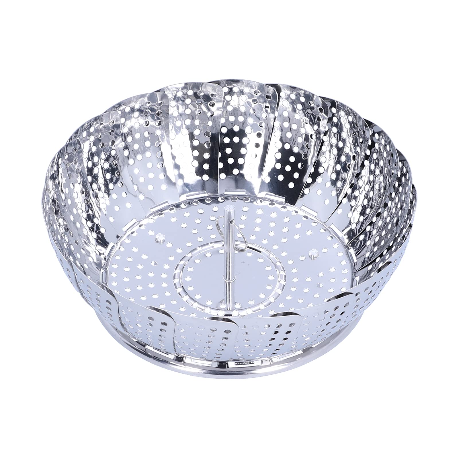 Stainless Steel Vegetable Steamer Basket - Expandable & Foldable Veggie Steam Rack for Pots - Fits 7.7-10.7oz Small Size - Perfect for Healthy Cooking, Meal Prep & Steaming Vegetables, Dumplings & Seafood
