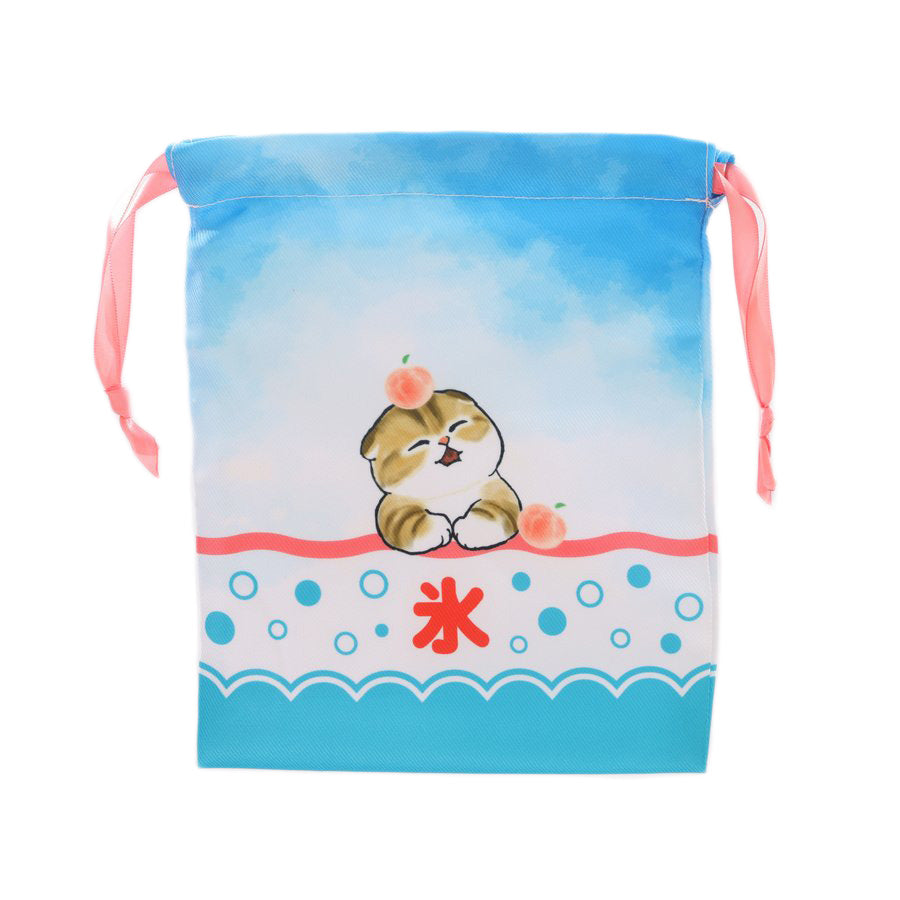 MOFUSAND Cute Cat Drawstring Bag - Kawaii Shaved Ice Design for Cosplay, Anime Conventions & Summer Beach Outings