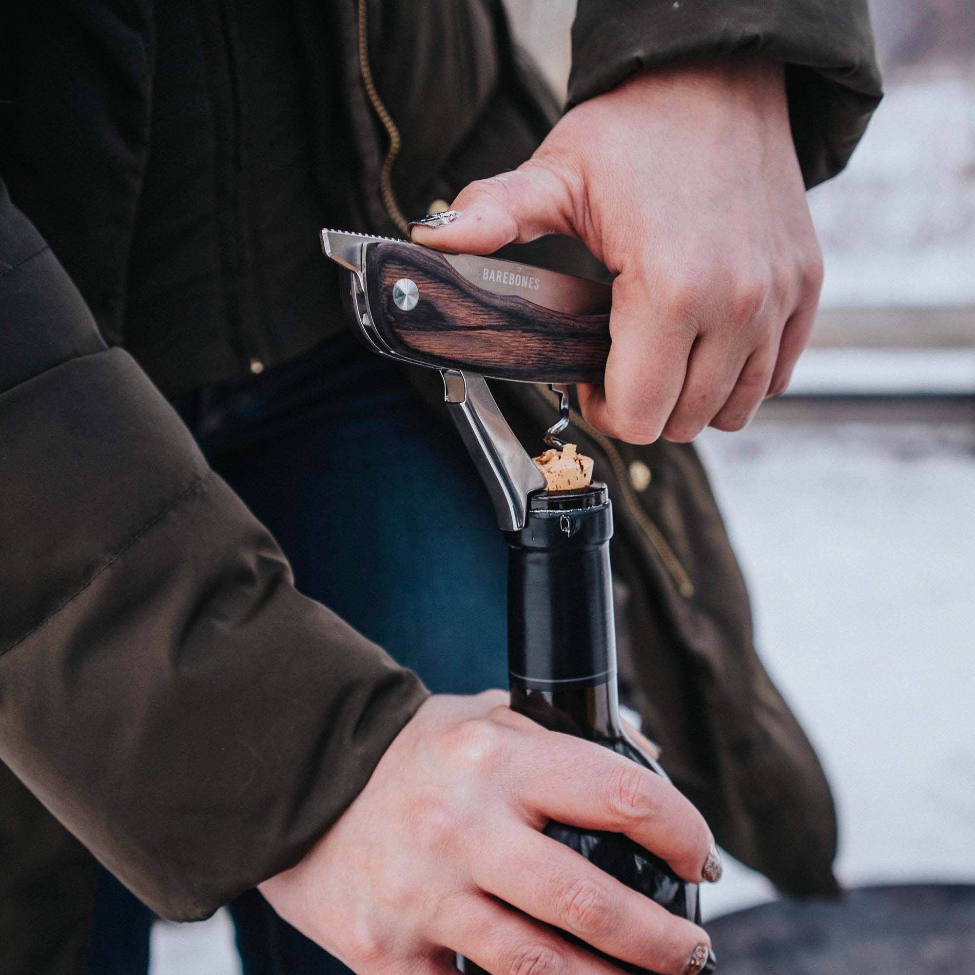 Premium Stainless Steel Corkscrew Knife with Bottle Opener - Perfect for Wine Lovers, Camping, Picnics & Outdoor Adventures