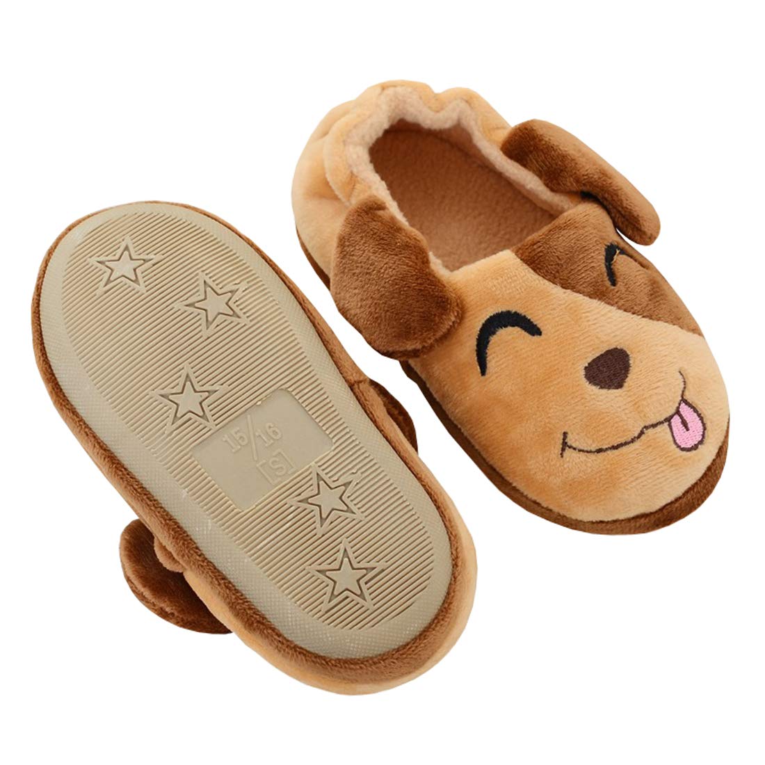 **Adorable Cartoon Puppy Crochet Slippers for Toddler Boys - Soft & Comfortable House Shoes for Indoor Play & Cozy Home Wear**