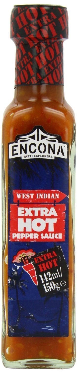 Encona Extra Hot Chili Pepper Sauce - 142ml (Pack of 2) - Perfect for Spicy Wings, Tacos & BBQ | Hot Sauce for Cooking, Grilling & Dipping