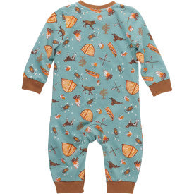 Patina Infant Boys Long Sleeve Printed Coverall - Soft Cotton Baby Jumpsuit for Playtime & Photo Shoots
