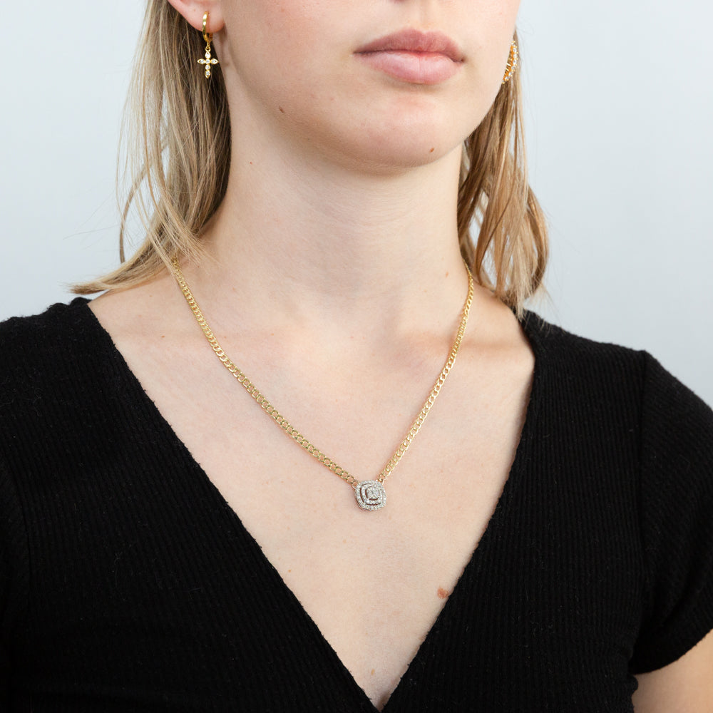 14K Yellow Gold 1/2 Carat Diamond Pendant Necklace - 45cm Chain for Women, Elegant Jewelry Gift for Anniversary, Valentine's Day & Special Occasions
