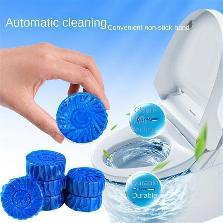 DHARMINSON Automatic Toilet Bowl Cleaner Tablets - 10PCS Powerful Cleaning Balls for Bathroom & Toilet Tank, Long-Lasting Fresh Air, No Pungent Odor, Stain Remover - Ideal for Home, Hotel, and Office Use
