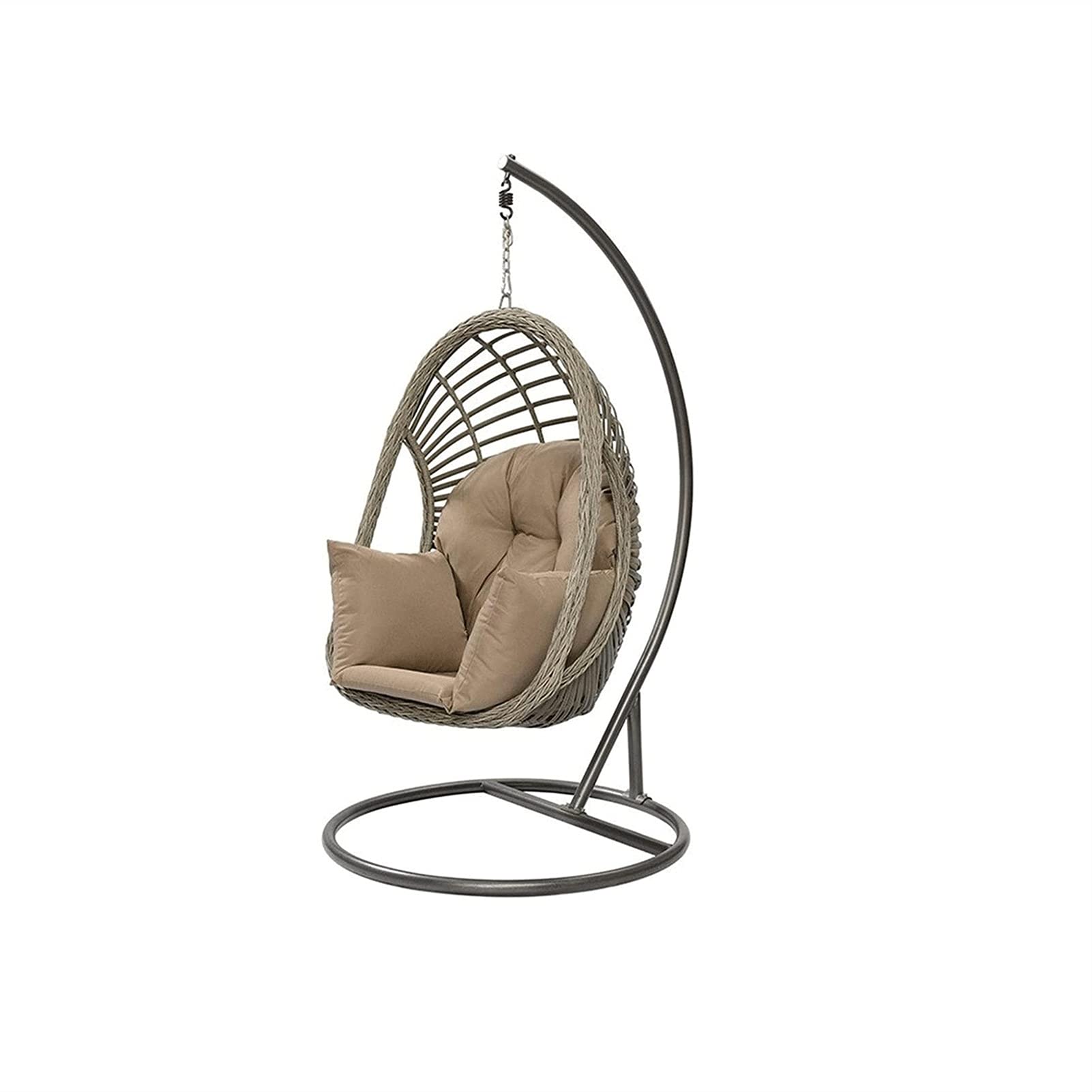 Outdoor Hanging Swing Chair - Wicker Hammock Chair for Garden, Balcony & Patio - 48.4×40.5×74.0 Inch Hanging Basket Chair - Perfect for Relaxing, Lounging & Rocking - Garden Furniture & Decor Accessories