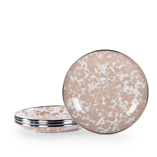 4-Piece Taupe Swirl Appetizer Plates Set (5.75 Inch) - Perfect for Cocktail Parties, Desserts & Small Bites Serving