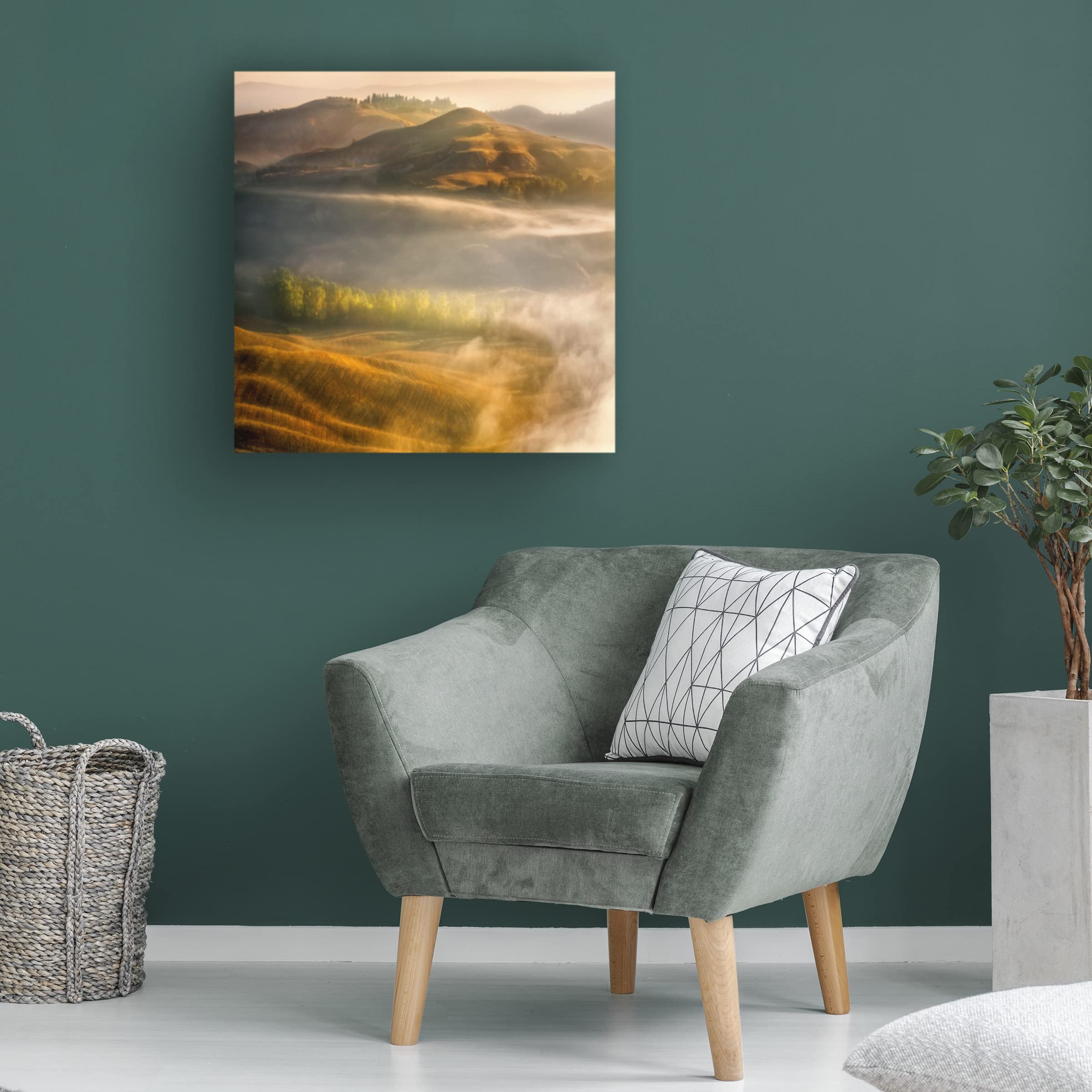 Trademark Fine Art 'Mists' Canvas Wall Art by Krzysztof Browko - Modern Abstract Landscape Painting for Living Room, Bedroom & Office Decor