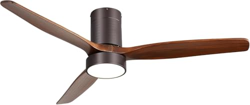 Flush Mount+Walnut blades+Brown body