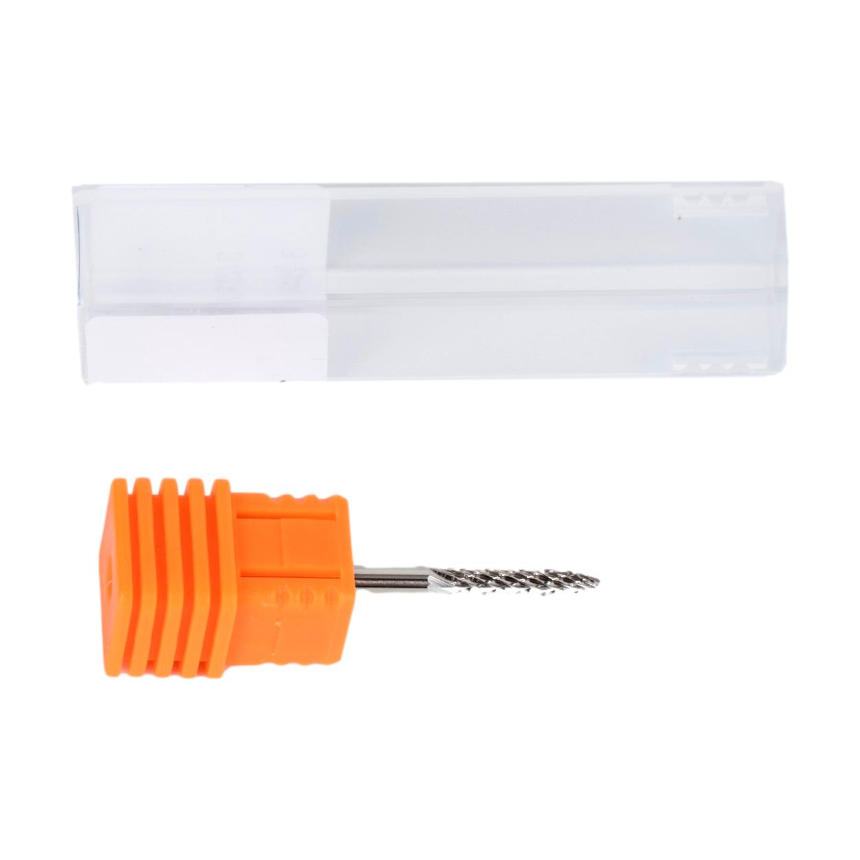 3/32 Medium/Fine Grit Carbide Nail Drill Bit for Manicure & Pedicure - Professional Silver Toothpick Shaping Bit for Acrylic Nails, Gel Polish Removal & Nail Art Design