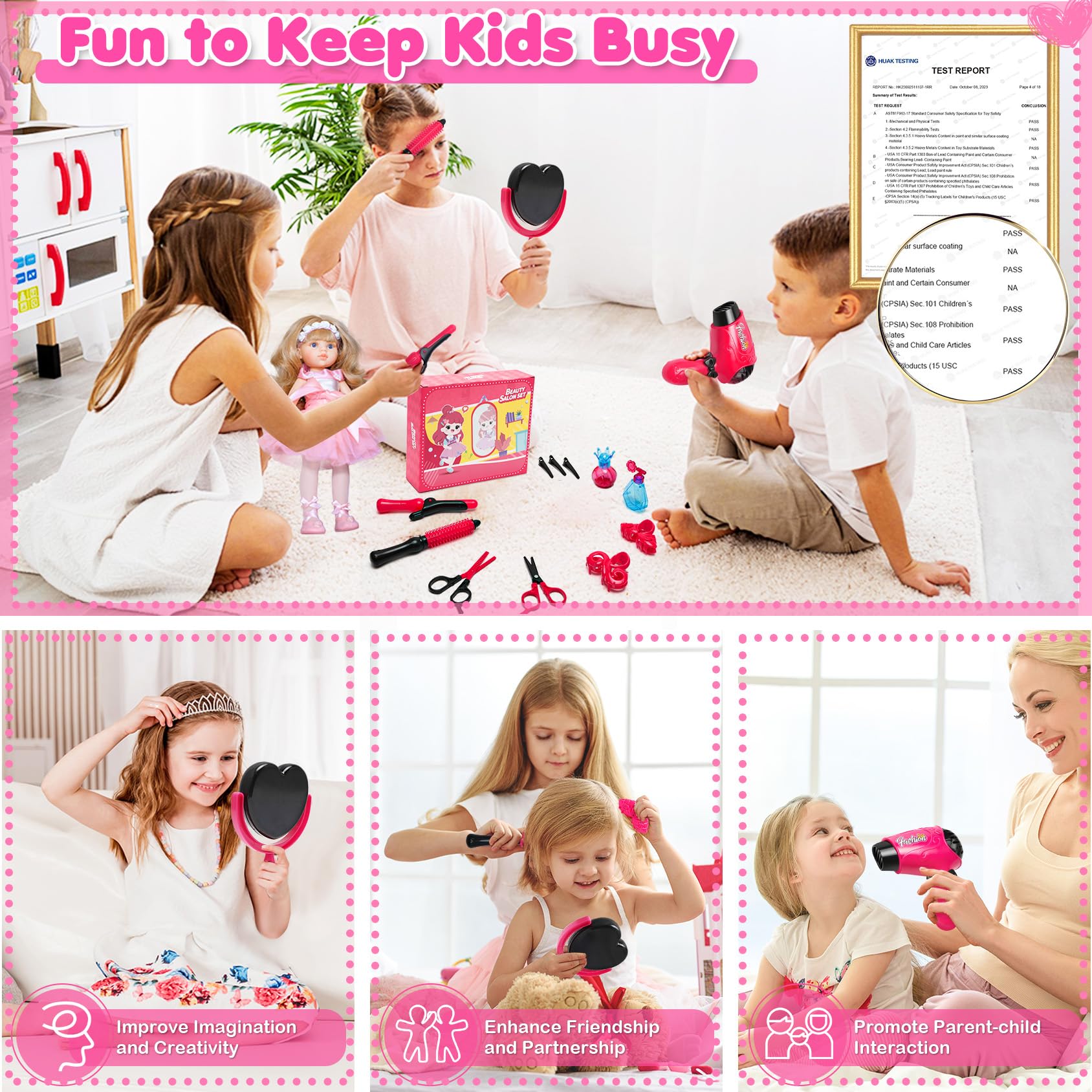 Pretend Play Hair Salon Set for Girls 3-9 Years - Perfect for Christmas & Birthday Gifts