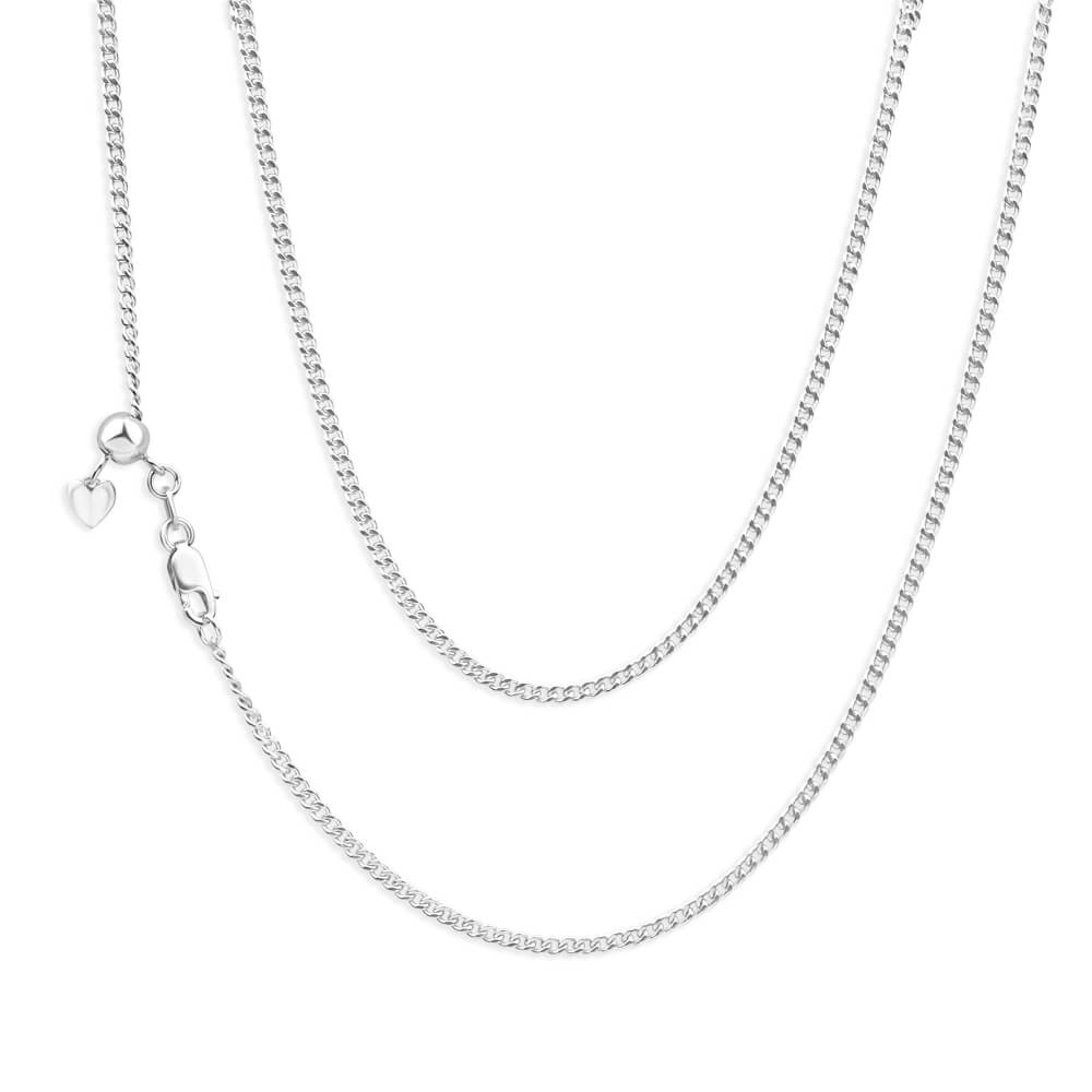 9ct White Gold Silver Filled 50 Gauge 45cm Curb Chain Necklace for Women - Elegant Layering Jewelry for Everyday Wear & Special Occasions