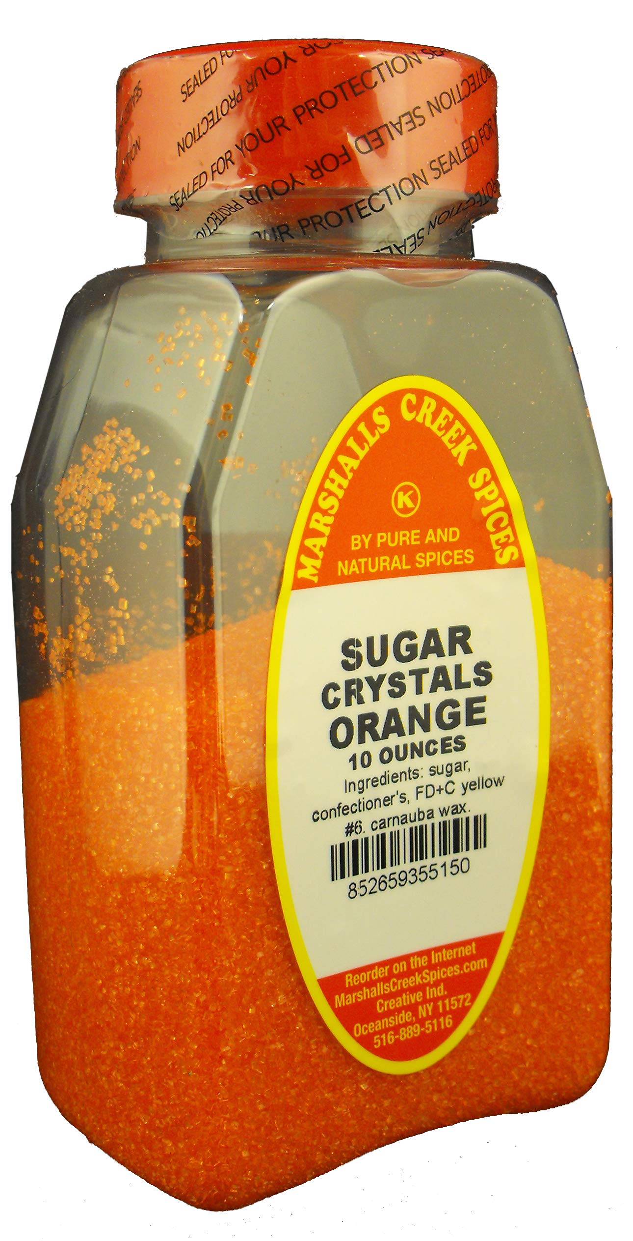 Orange Sugar Crystals in Large Jars - Premium Spices for Baking & Drinks