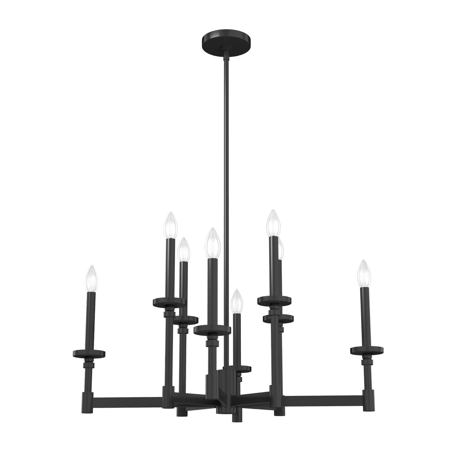 Briargrove 8-Light Matte Black Chandelier - Modern Ceiling Light Fixture for Dining Room, Living Room & Bedroom