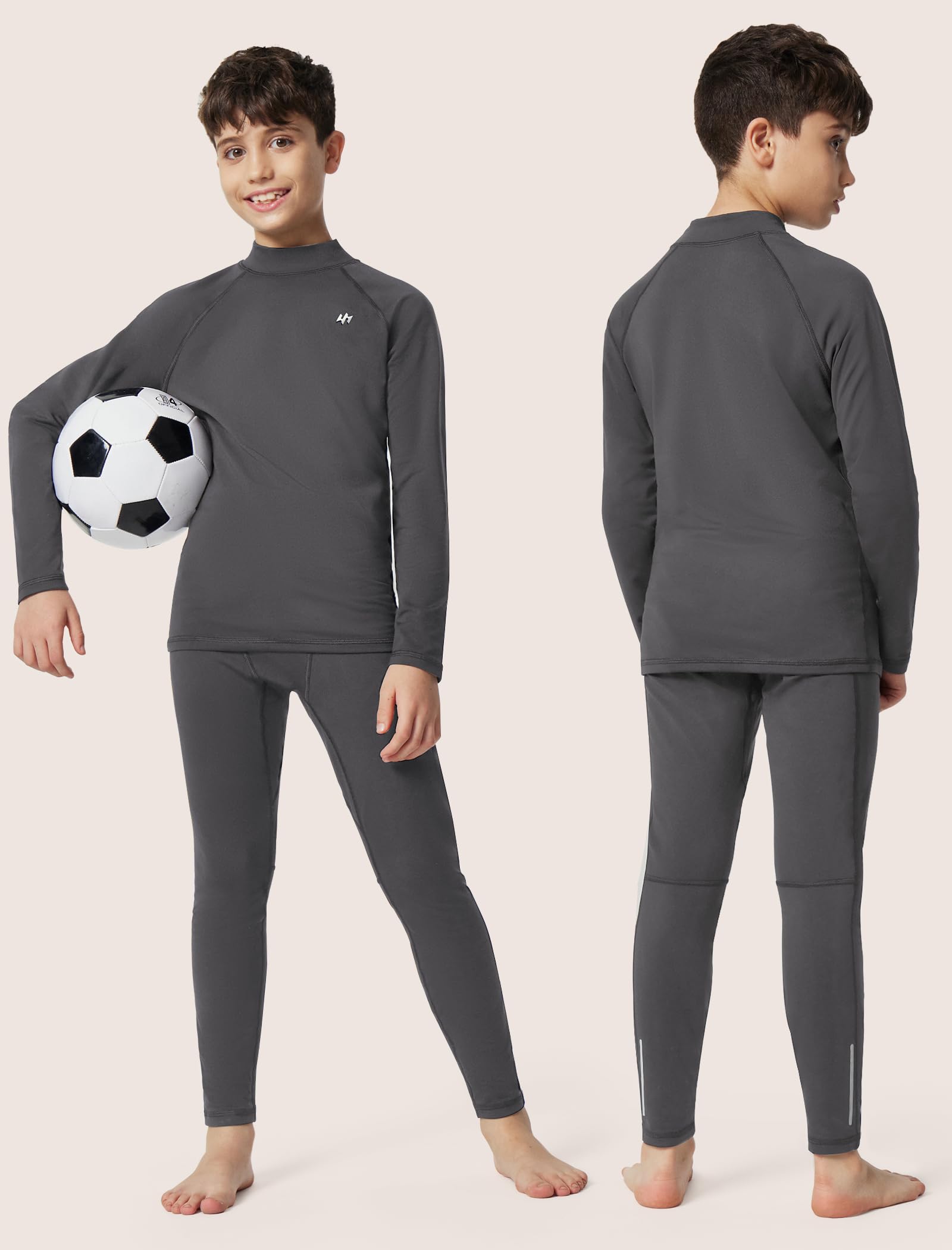Ewedoos Kids Thermal Underwear Set - Boys Long Johns Base Layer Top & Bottom for Cold Weather - Perfect for Winter Sports, Skiing, and Outdoor Activities