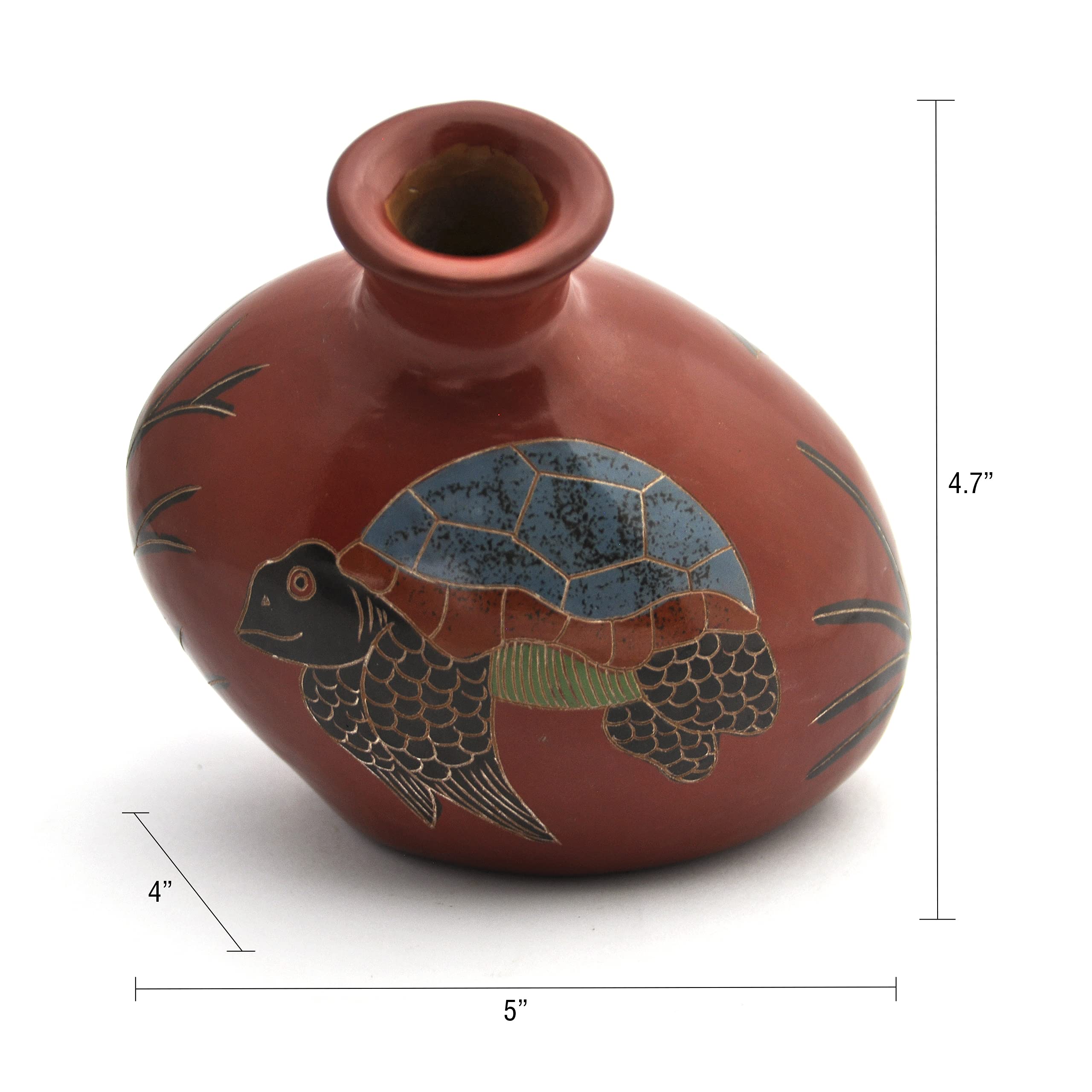 Ceramic Vase for Home Decor - Blue and Green Oval Centerpiece for Living Room, Kitchen, Office | Perfect for Tabletop, Shelf Display & Wedding Centerpieces