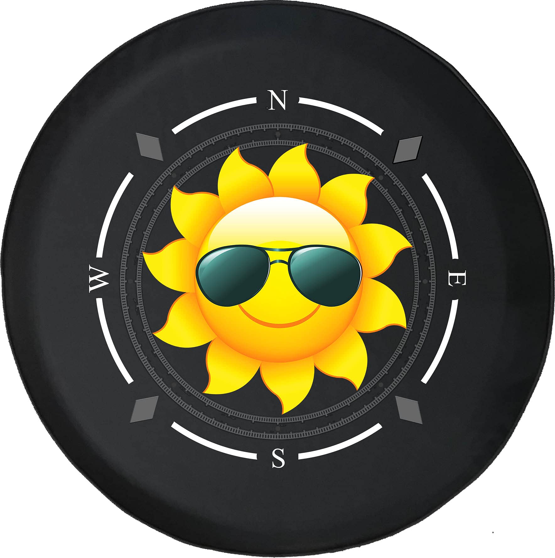 Premium American Unlimited Spare Tire Cover with Compass & Sunshine Design - Universal Fit for SUV, Trailer, RV Accessories & Most Vehicles | Durable Wheel Protection for Off-Road Adventures & Road Trips