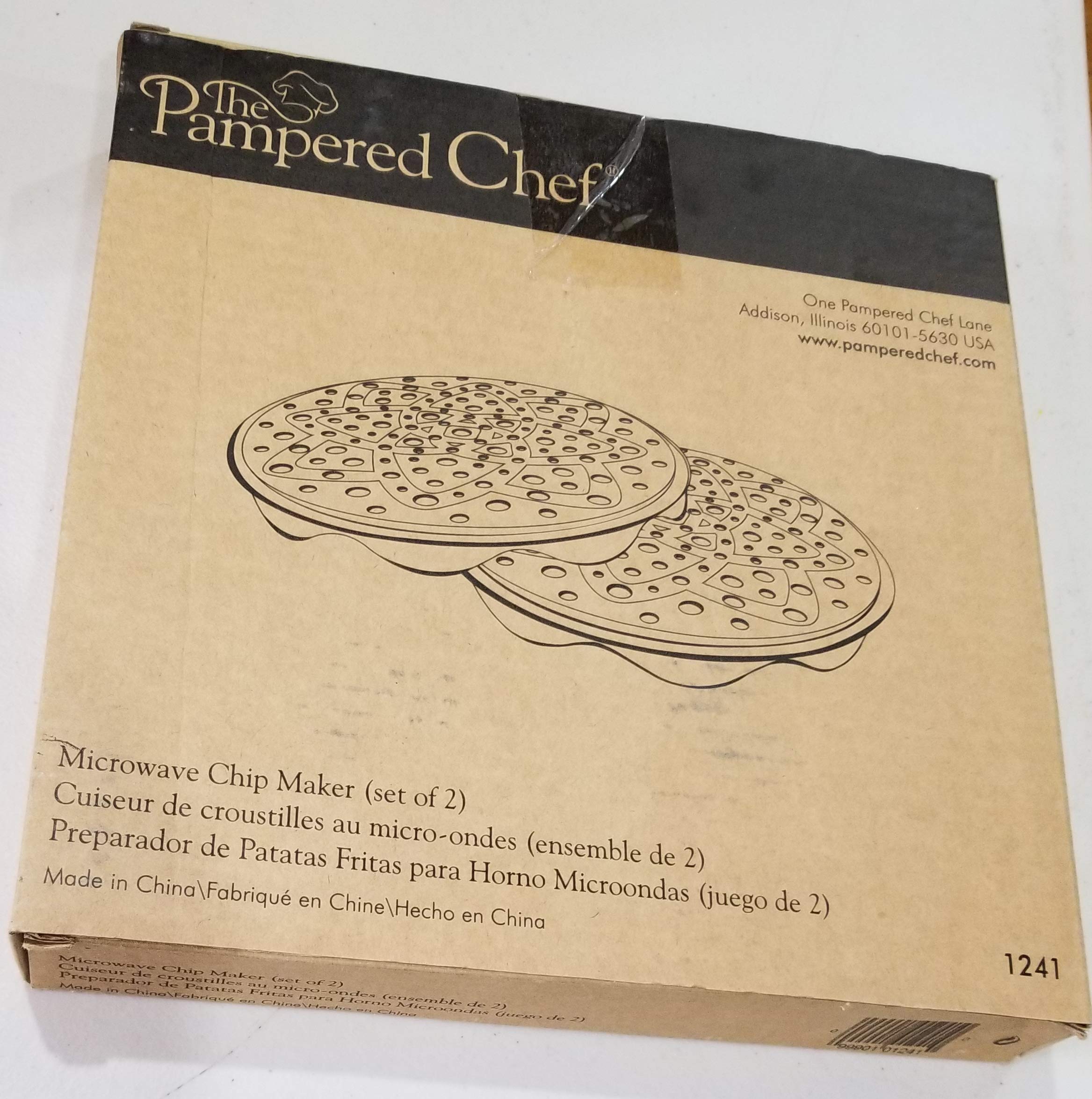 Pampered Chef Microwave Chip Maker Set - Healthy Homemade Potato Chips & Veggie Crisps - Perfect for Snacks, Parties & Keto Diet