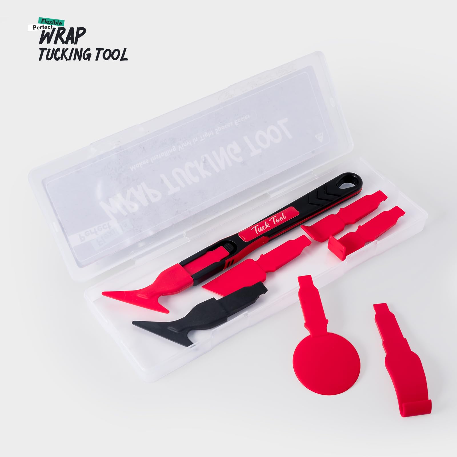 FOSHIO 7-in-1 Vinyl Wrap Tool Kit - Professional Car Wrapping Tools with Flexible Micro Squeegee for Tight Seams & Edge Wrapping | Multi-Hardness Tuck Tools for Auto, Boat & Motorcycle Vinyl Installation