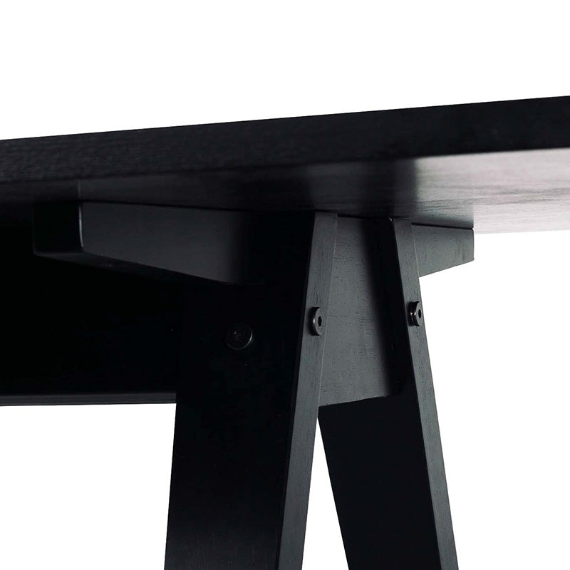VARDEN 170cm Black Ash Wood Dining Table - Modern Kitchen & Dining Room Furniture for 6-8 People - Perfect for Family Gatherings & Dinner Parties