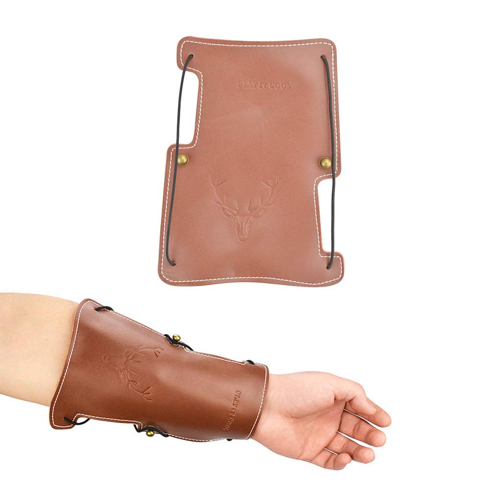 Premium Cow Leather Archery Arm Guard - Adjustable Straps for LH/RH Shooters - Protective Gear for Outdoor Hunting & Target Practice - Ideal for Bow Hunting, Field Archery & 3D Shooting Ranges
