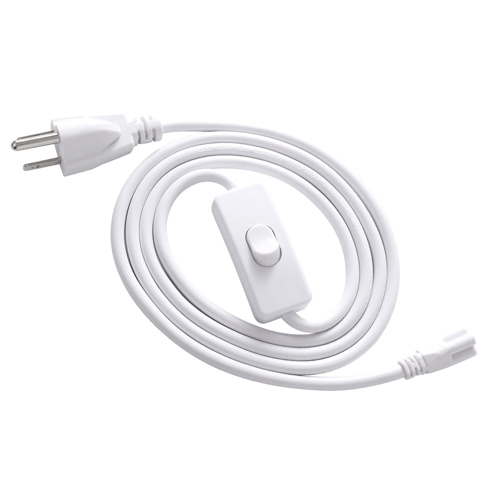 Waterproof LED Wire Connector Power Cord with On/Off Switch - 6ft T5 T8 LED Tube Extension Cable with US Plug - Durable Lighting Solution for Home, Office & Commercial LED Fixtures Installation