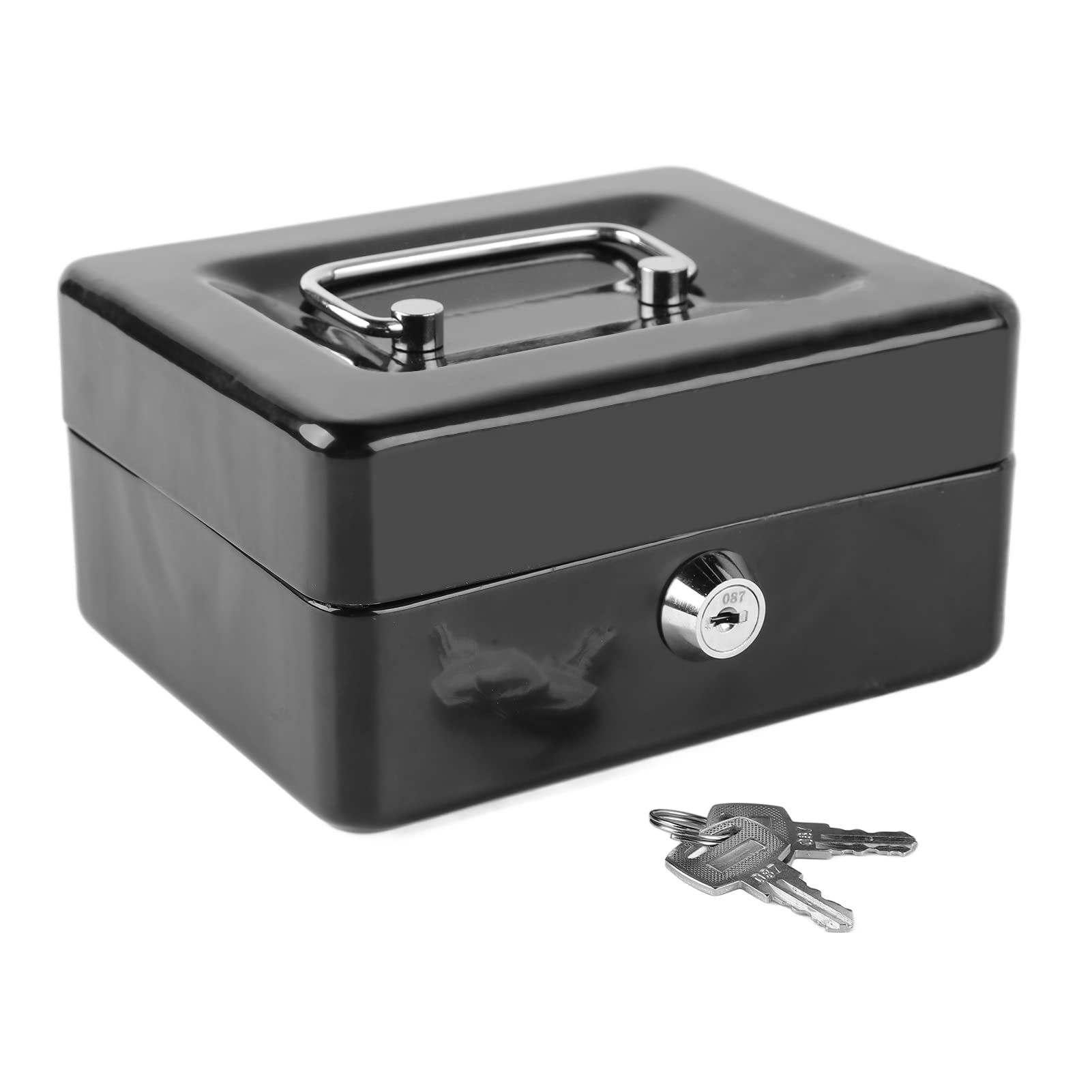 Fireproof Metal Cash Box with Lock - Secure Money & Document Storage Safe for Home, Office, and Car - Small Metal Security Box with 2 Keys (Ideal for Cash, Jewelry, Receipts & Important Papers)