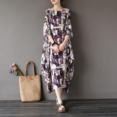 Bohemian Floral Cotton Linen Maxi Dress for Women - Elegant Summer Beach Dress for Vacations, Weddings & Outdoor Events