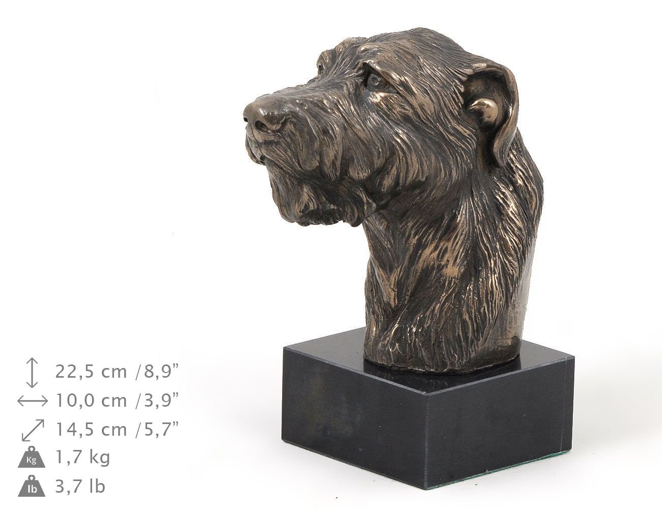 Handcrafted Irish Wolfhound Dog Marble Statue - Limited Edition Art Figurine for Home Decor, Office Display | Perfect Gift for Dog Lovers & Collectors | Elegant Living Room Centerpiece, Bookshelf Decor or Pet Memorial Display