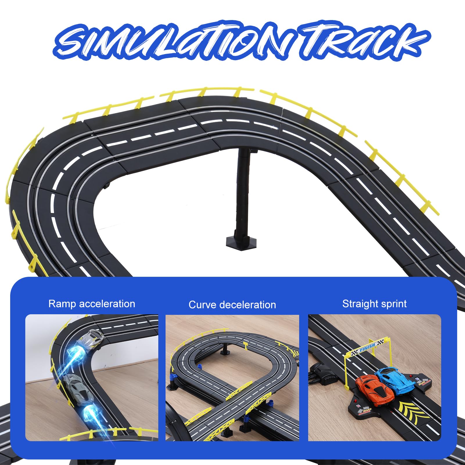 Electric Slot Car Race Track Set for Kids - High-Speed Racing Toy for Boys & Girls Ages 5-10 - Perfect Birthday Gift for Kids - Indoor Racing Fun for Family Game Nights & Playroom Activities (Black)