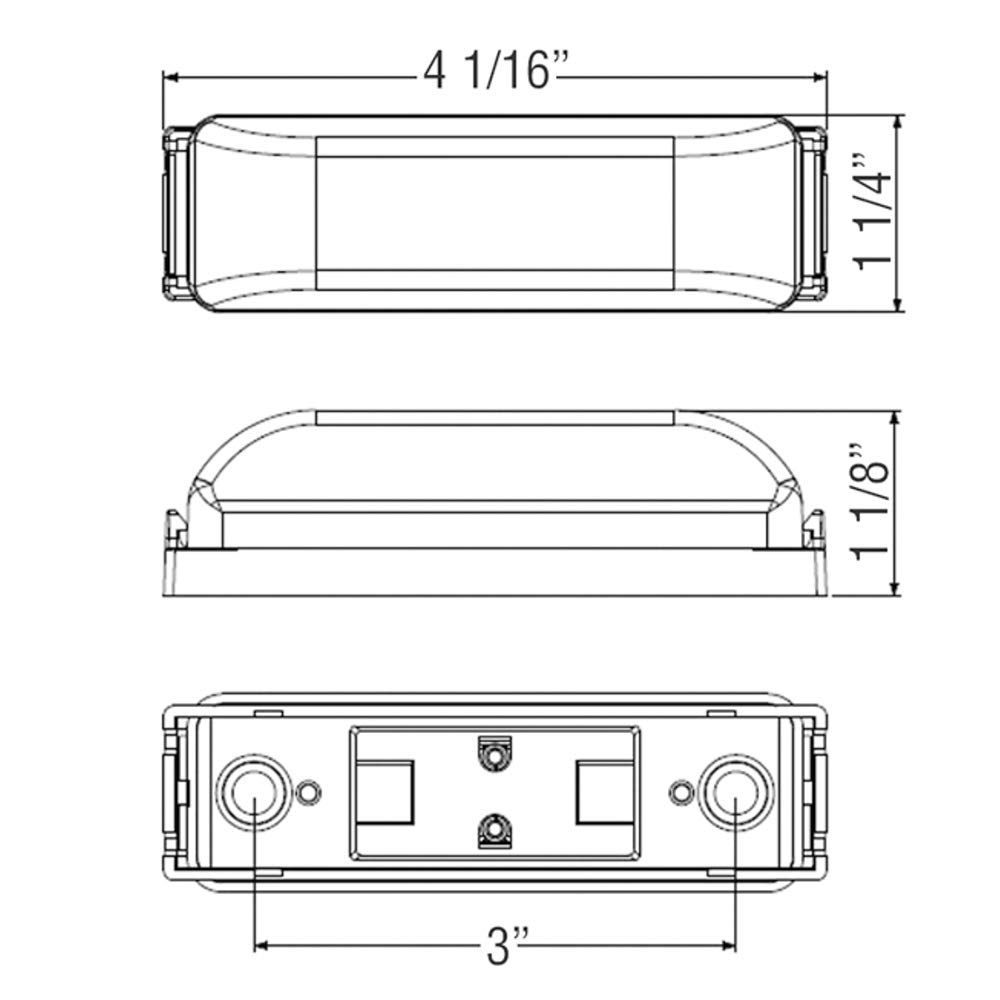 19 Series LED Marker Clearance Lights - Amber Diodes with Clear Lens for Trucks, Trailers & Commercial Vehicles - Durable DOT Approved Lighting for Road Safety