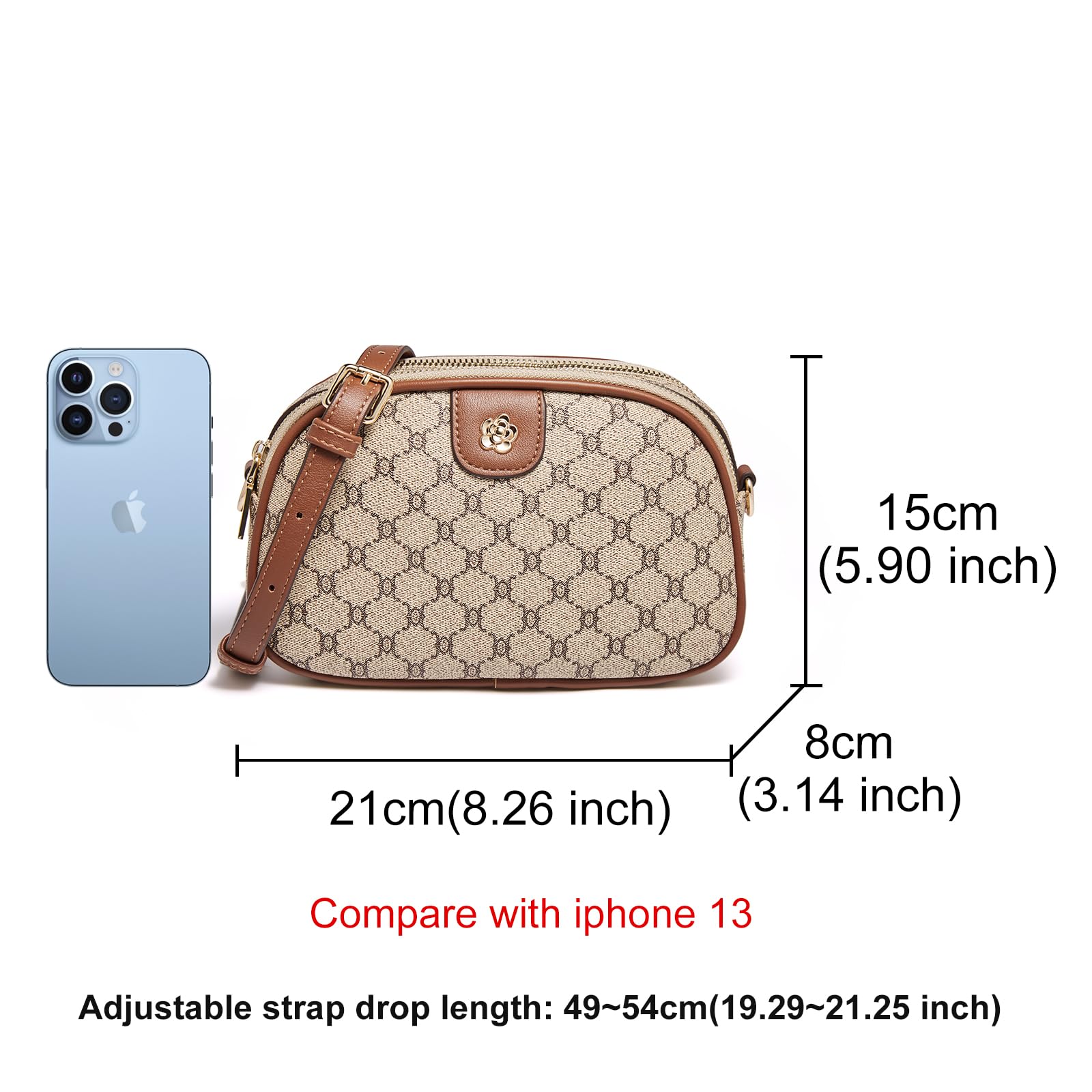 Vegan Leather Small Crossbody Bag for Women - PVC Checkered Shoulder Purse with Phone Pocket | Fashionable Sling Bag for Daily Use, Travel & Shopping