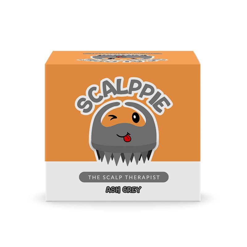 SCALPPIE Silicone Scalp Massager & Shampoo Brush for Hair Growth - Ash Grey - Prevents Dandruff & Stimulates Circulation - Perfect for Shower, Spa & Home Hair Care Routine
